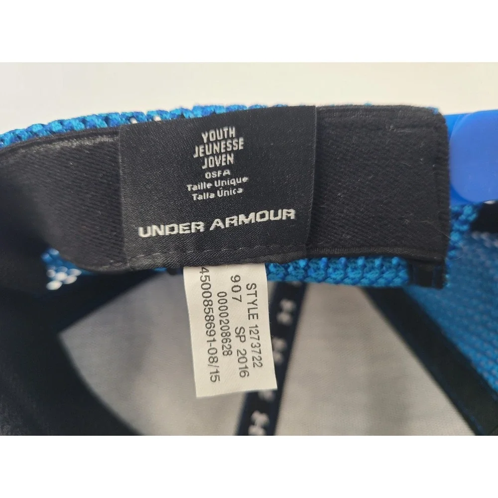 Youth Under Armour Snapback Hat Cap Polyester‎ Baseball Golf Boy Girl Blue Black